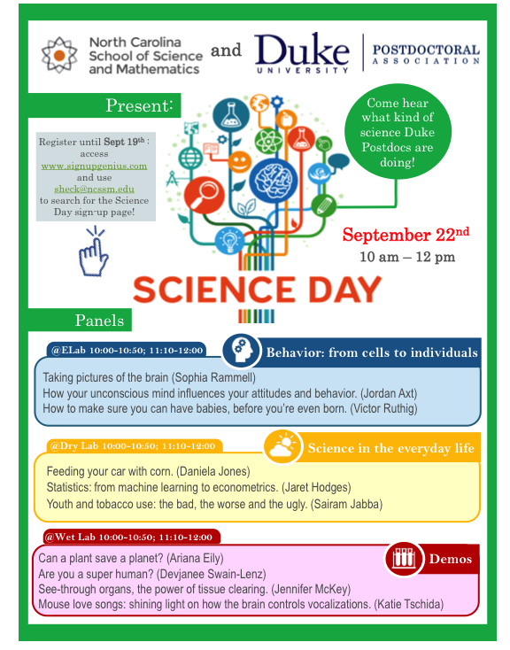 Science Day at North Carolina School of Science and Mathematics